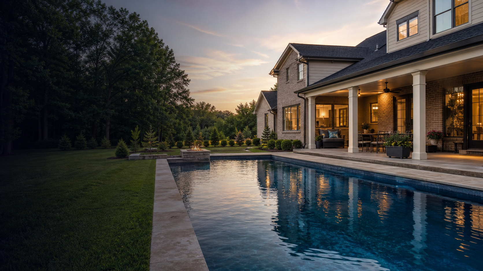 Gallatin, Tennessee home with a landscaped backyard swimming pool
