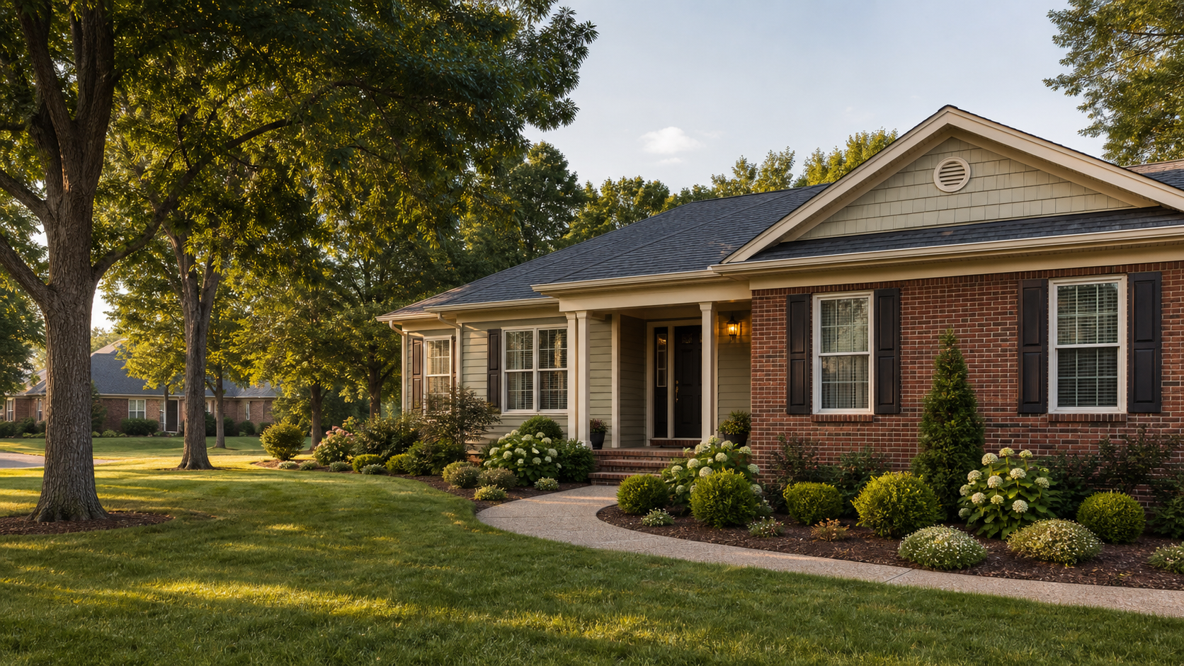Single-story brick home in a landscaped Gallatin, Tennessee neighborhood